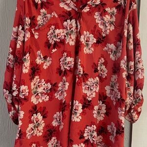Floral Red Women's Top